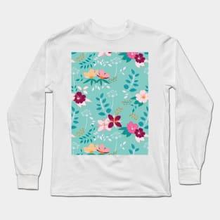 Spring floral pattern in vibrant colour combinations Long Sleeve T-Shirt